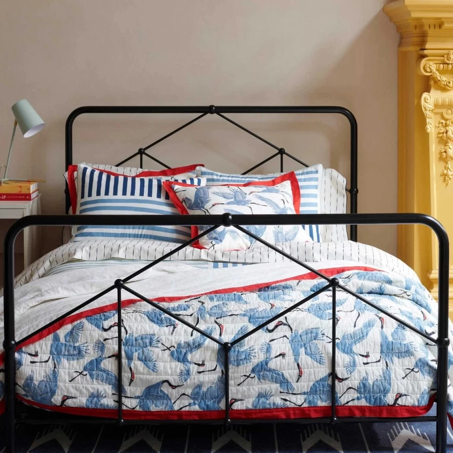 Novogratz Utica Family of Cranes Blue Quilt Set - Premium Bedding Collection