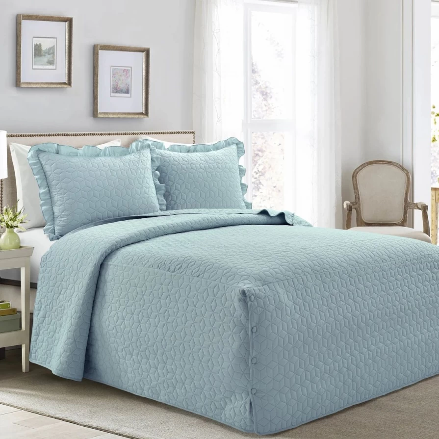 Lush Decor French Country 3-Piece Ruffled Geo Bedspread Set - Best Price