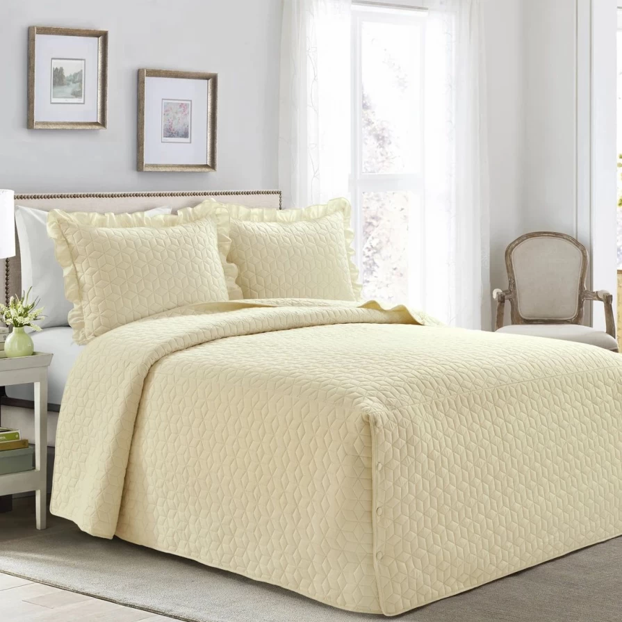 Lush Decor French Country 3-Piece Ruffled Geo Bedspread Set - Best Price