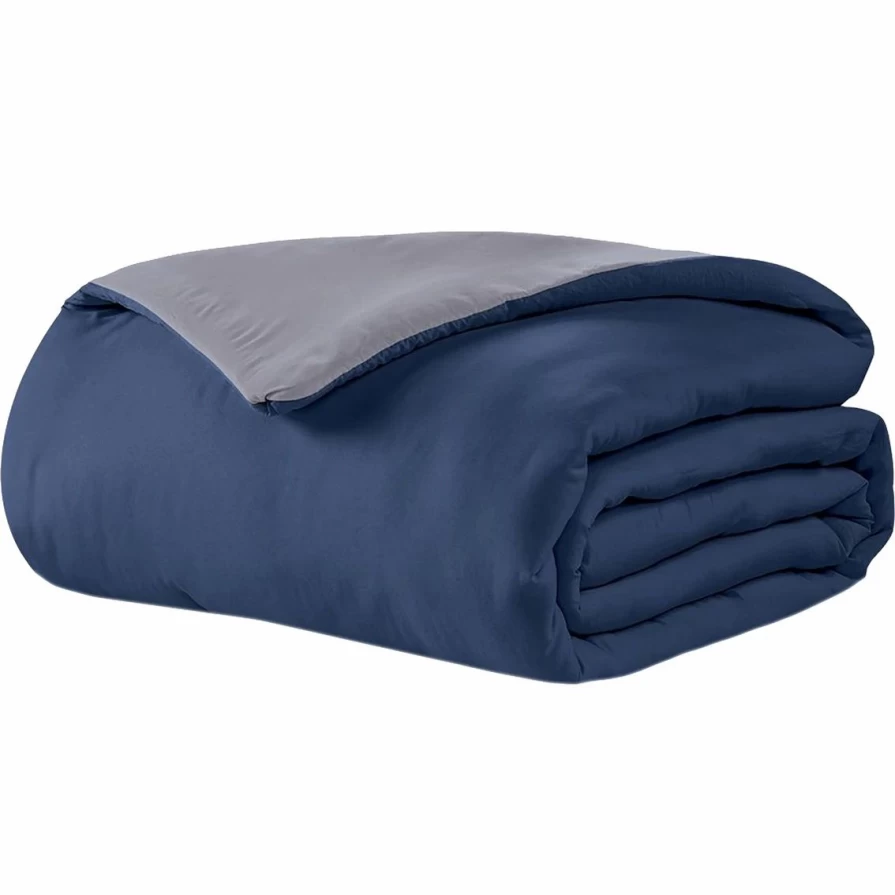 Reversible Brushed Microfiber Plush Down Alternative Comforter Set - Ultra Soft & Hypoallergenic