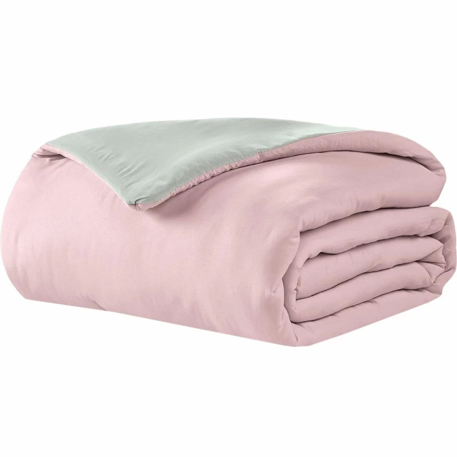 Reversible Brushed Microfiber Plush Down Alternative Comforter Set - Ultra Soft & Hypoallergenic
