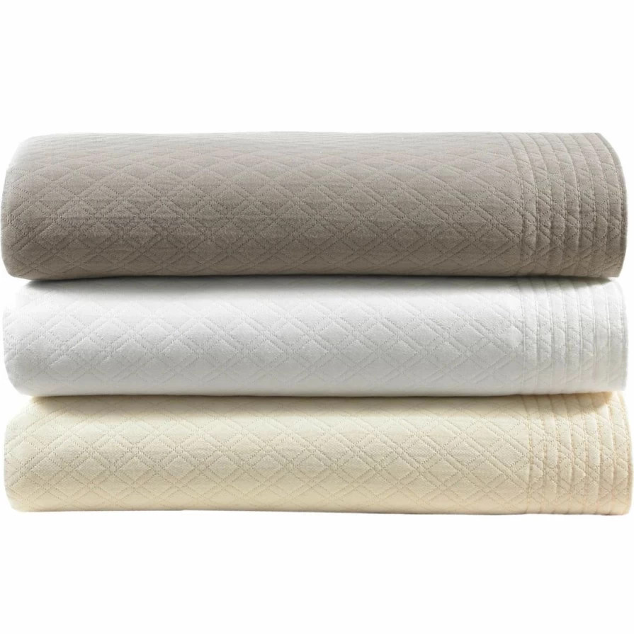 Luxury Peacock Alley Alyssa Matelasse Coverlet Set with Shams & Decorative Pillow