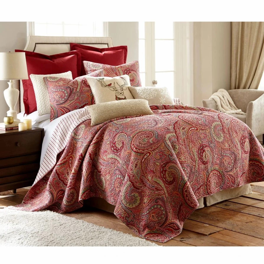 "Spruce Red Quilt Set by Levtex Home - Outlet Sale"