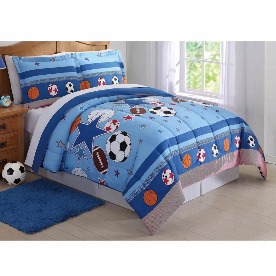 "Sports and Stars Themed Comforter Set - Premium Bedding Collection"