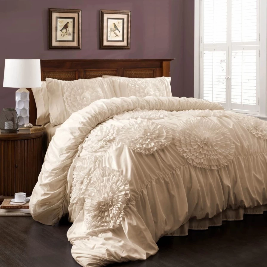 Luxury 3-Piece Serena Comforter Set by Lush Decor - Wholesale Bedding Collection