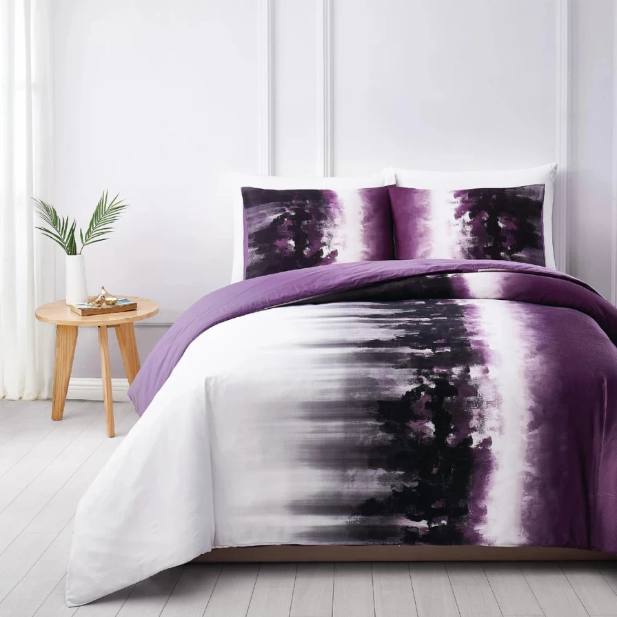 Luxury Vince Camuto Mirrea 3-Piece Duvet Cover Set - Full/Queen Size Bedding Collection