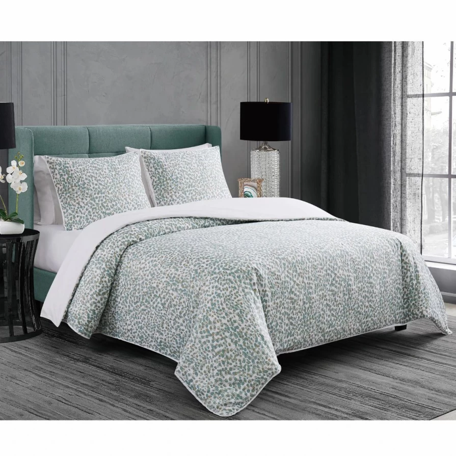 Badgley Mischka Serina Metallic Comforter Set - Luxurious Shimmering Bedding Collection