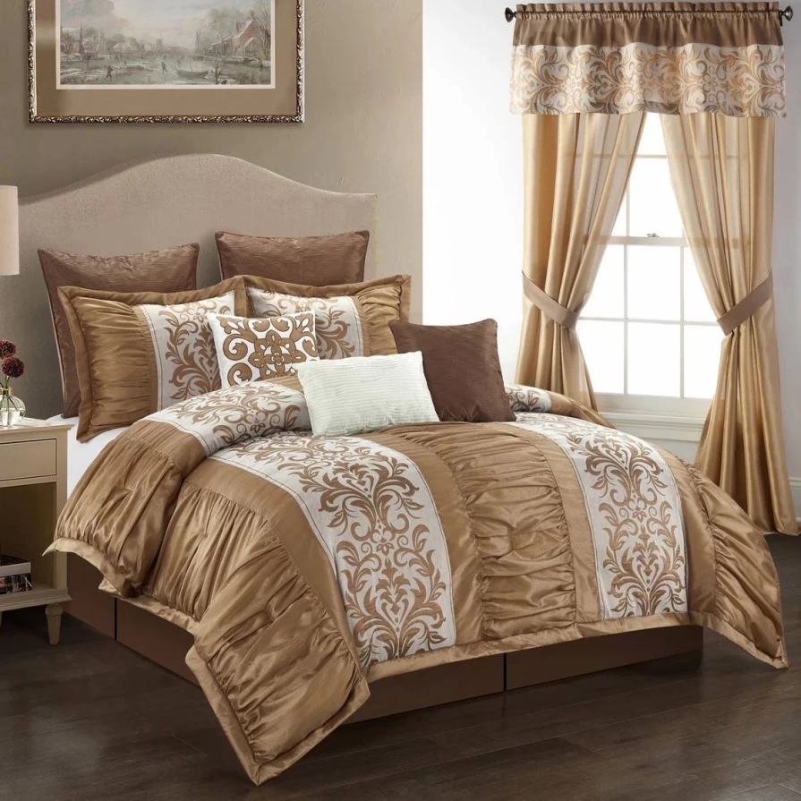 Gold Liberty 9-Piece Comforter Set by Nanshing – Limited Flash Sale