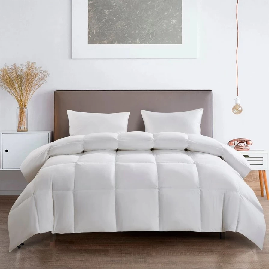 Premium Serta Goose Down & Feather Comforter - Extra Warmth Hypoallergenic Winter Bedding
