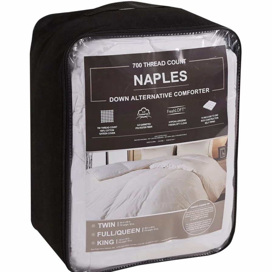 White 700 Thread Count Cotton Sateen Down-Alternative Comforter - Soft Luxury Bedding by Blue Ridge Home Fashions