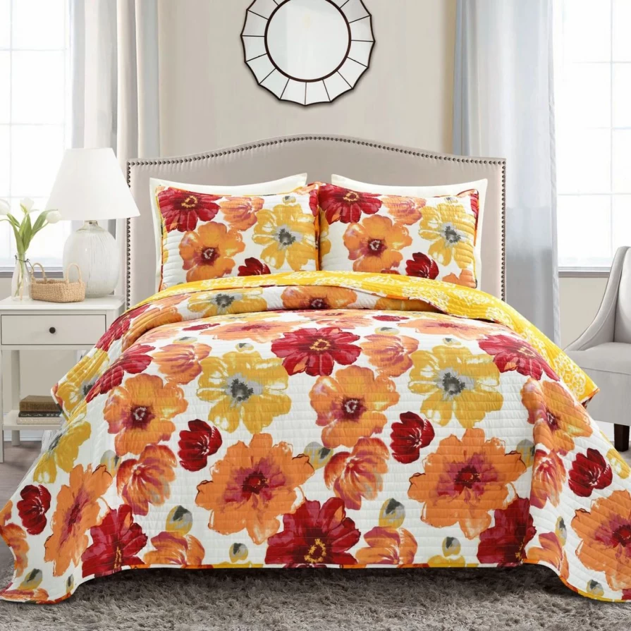 "Lush Decor Leah 3-Piece Quilt Set - Stylish Bedding Collection"