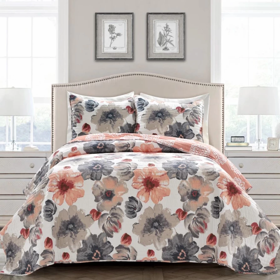 "Lush Decor Leah 3-Piece Quilt Set - Stylish Bedding Collection"