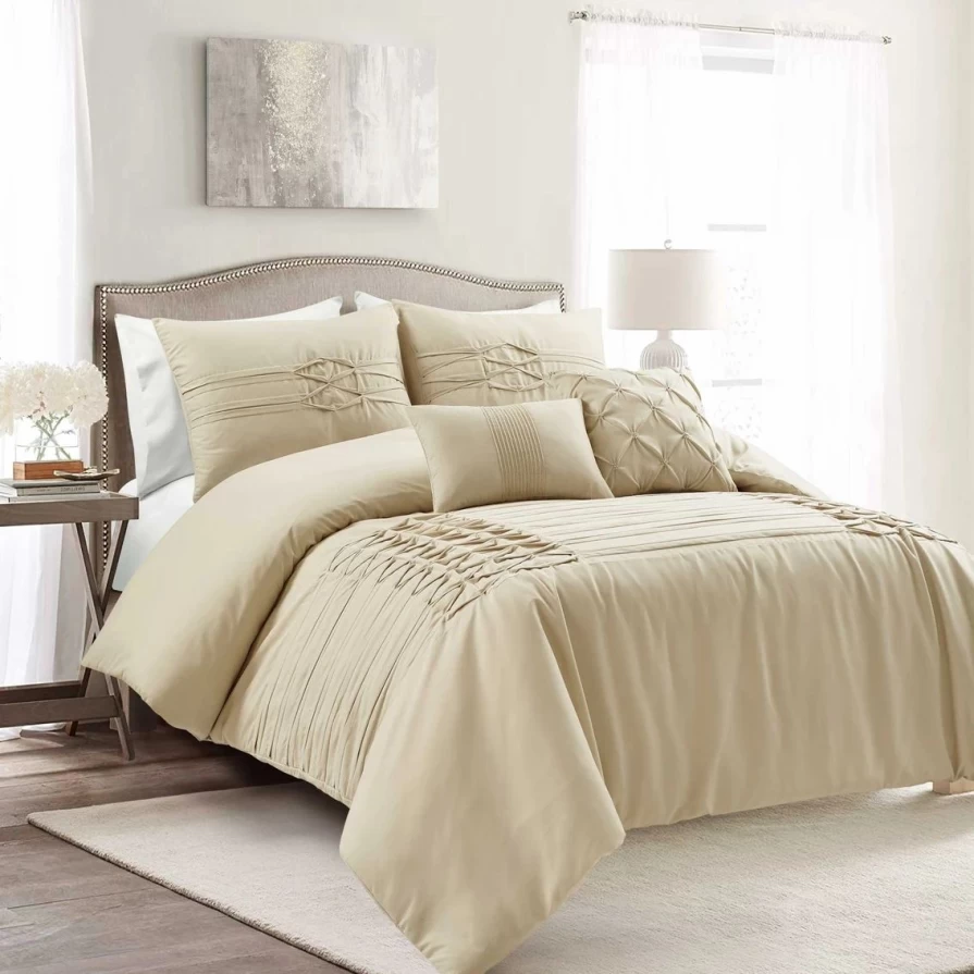 Luxury Arora Pleat 5-Piece Comforter Set by Lush Decor - Premium Bedding Collection
