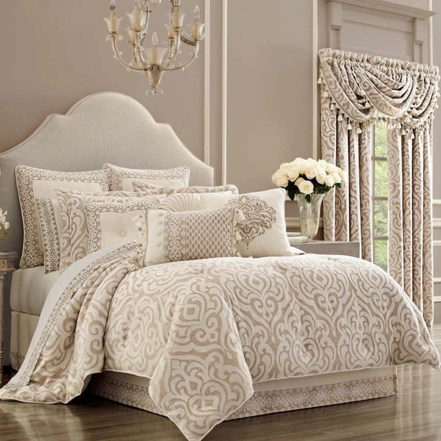 Luxury Milano Sand 4-Piece Comforter Set by J. Queen New York – Premium Bedding Collection