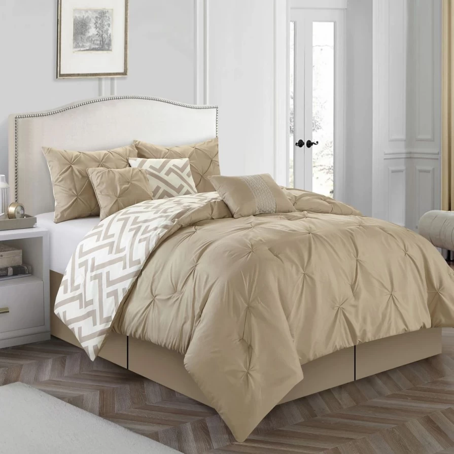 7-Piece Reversible Comforter Set by Nanshing America – Loren Collection