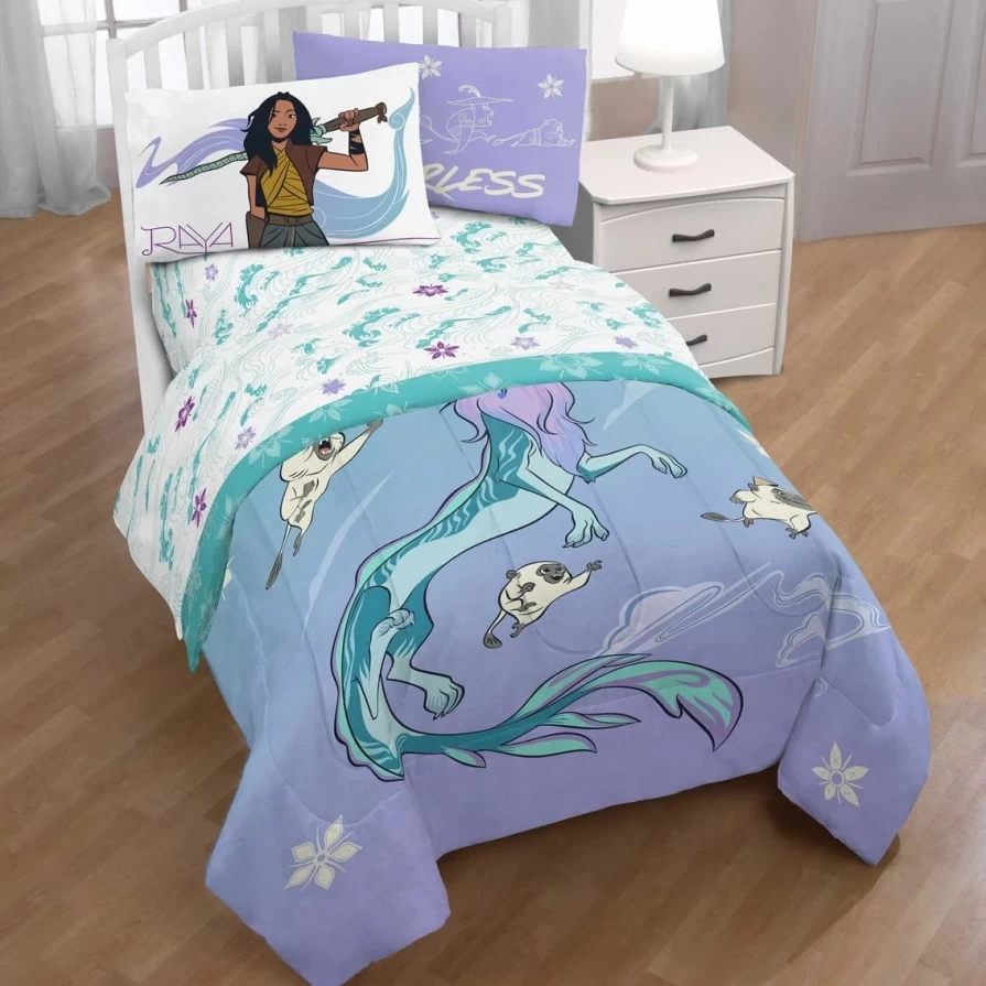 Disney Raya and The Last Dragon Twin Size Comforter Set - Official Licensed Bedding