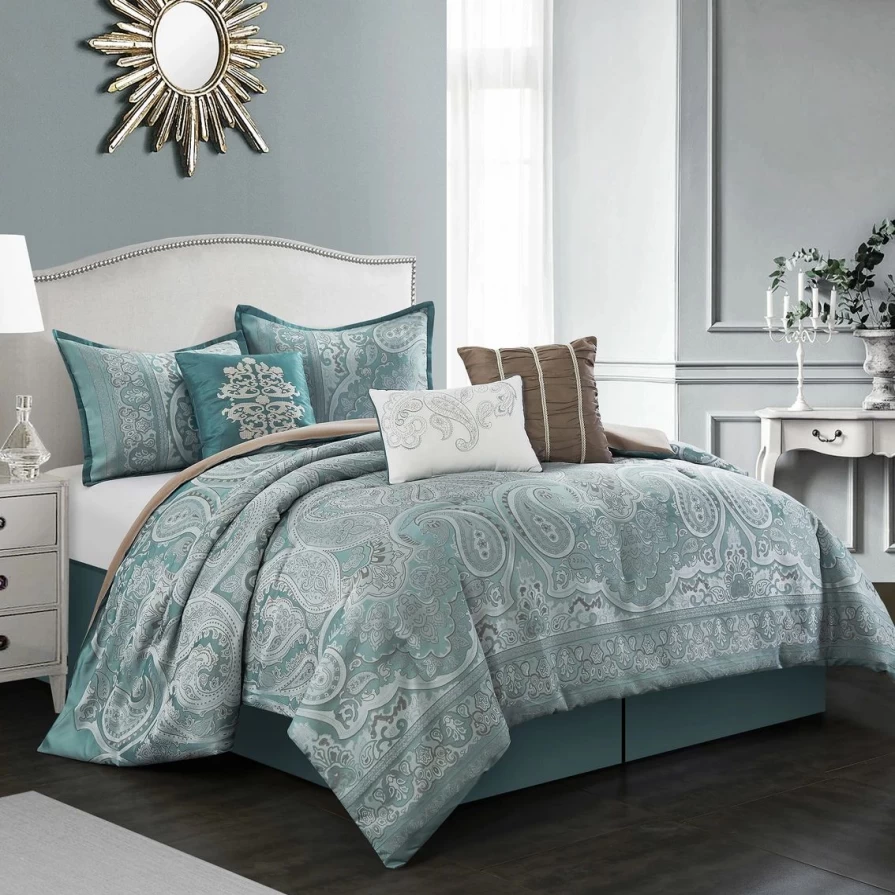 Blue Nanshing Tamela 7-Piece Comforter Set by Nanshing America Inc – Cozy Bedding with Coupon
