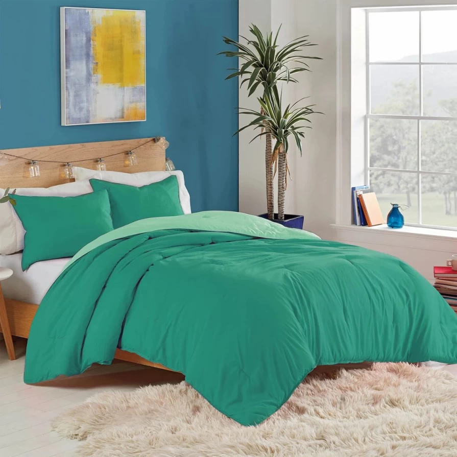 "Reversible Utica Solid Comforter Set - Cozy Bedding Collection"