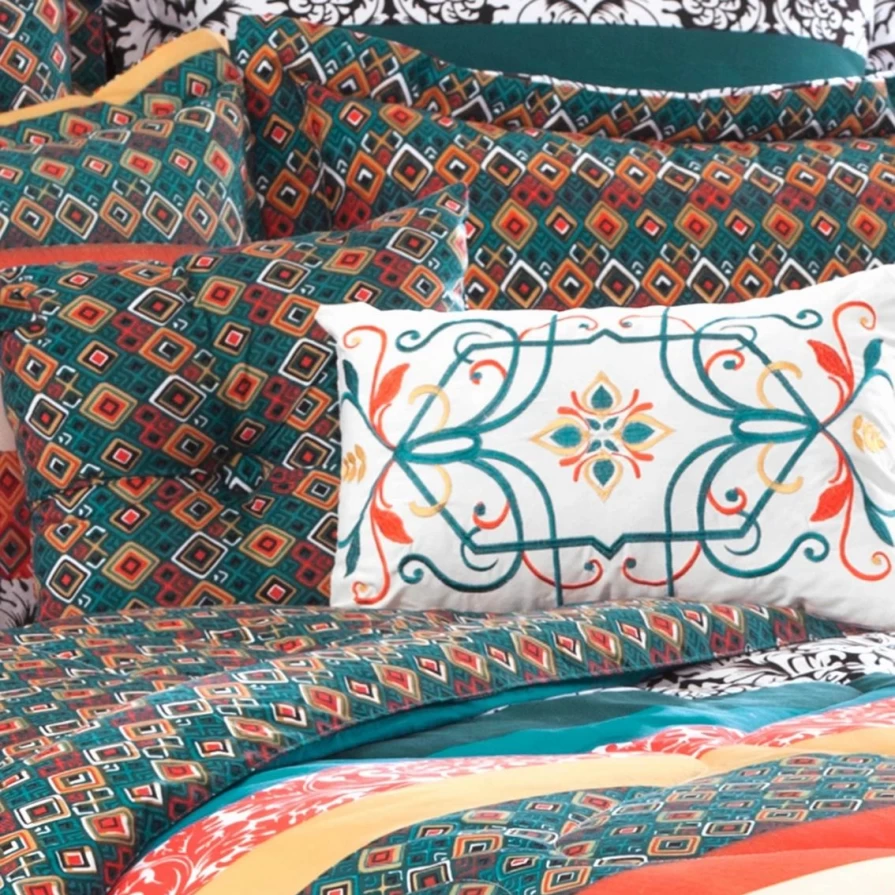 "Lush Decor Boho Stripe 7-Piece Comforter Set – Premium Bedding Collection"