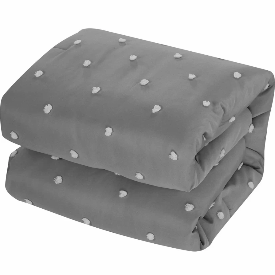 "Nanshing Daphne 4-Piece Comforter Set in Grey & White – Premium Bedding Collection"