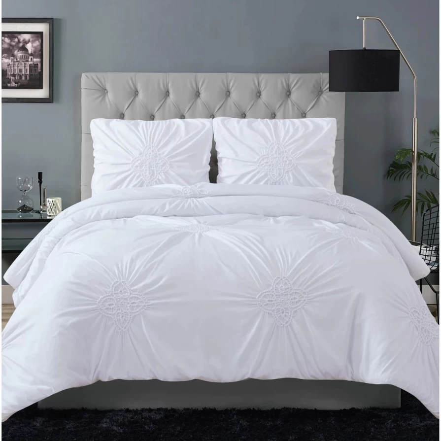 Christian Siriano Georgia Ruffled 3-Piece Duvet Cover Set – Luxury Bedding Collection