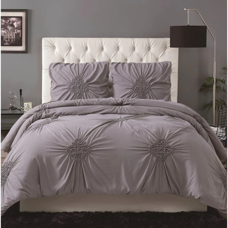 Christian Siriano Georgia Ruffled 3-Piece Duvet Cover Set – Luxury Bedding Collection