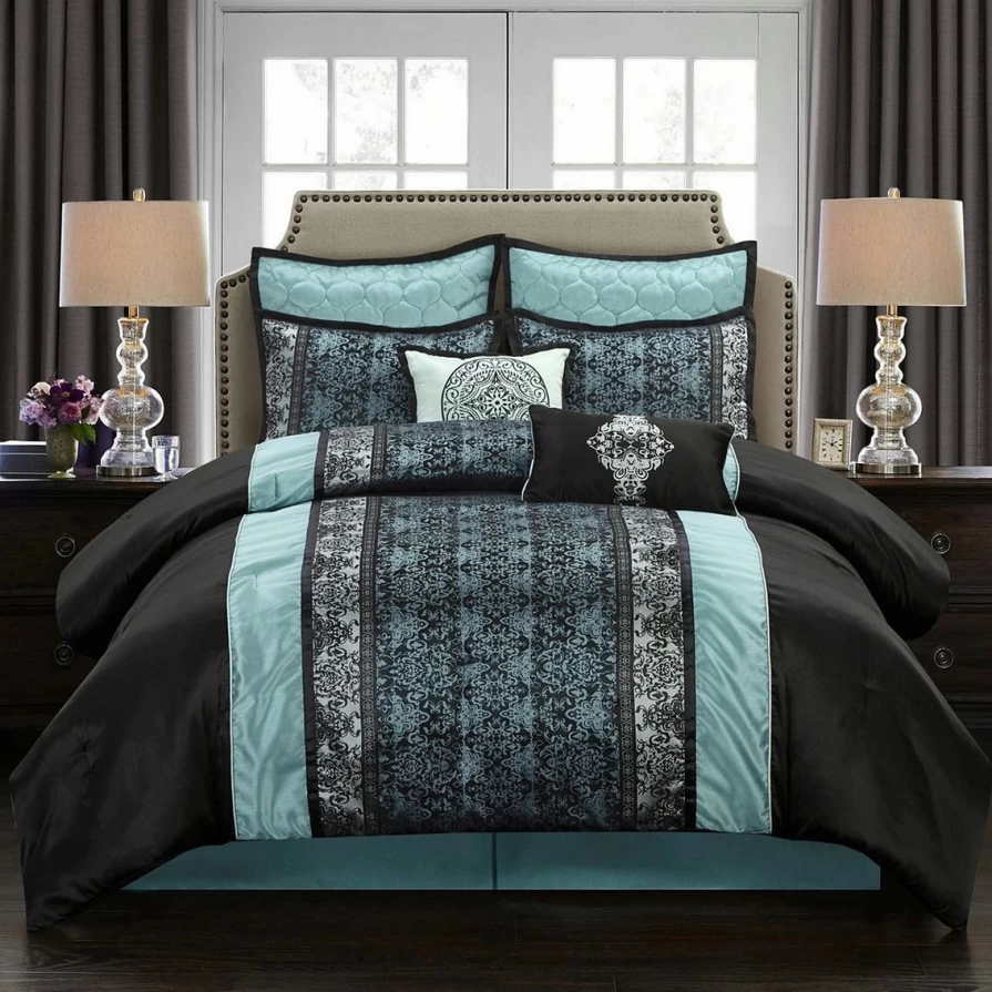 "8-Piece Arabesque Comforter Set - Budget-Friendly Bedding Collection"