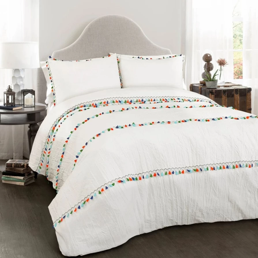 Boho Tassel 3-Piece Comforter Set - Soft & Stylish Bedding for a Cozy Bedroom