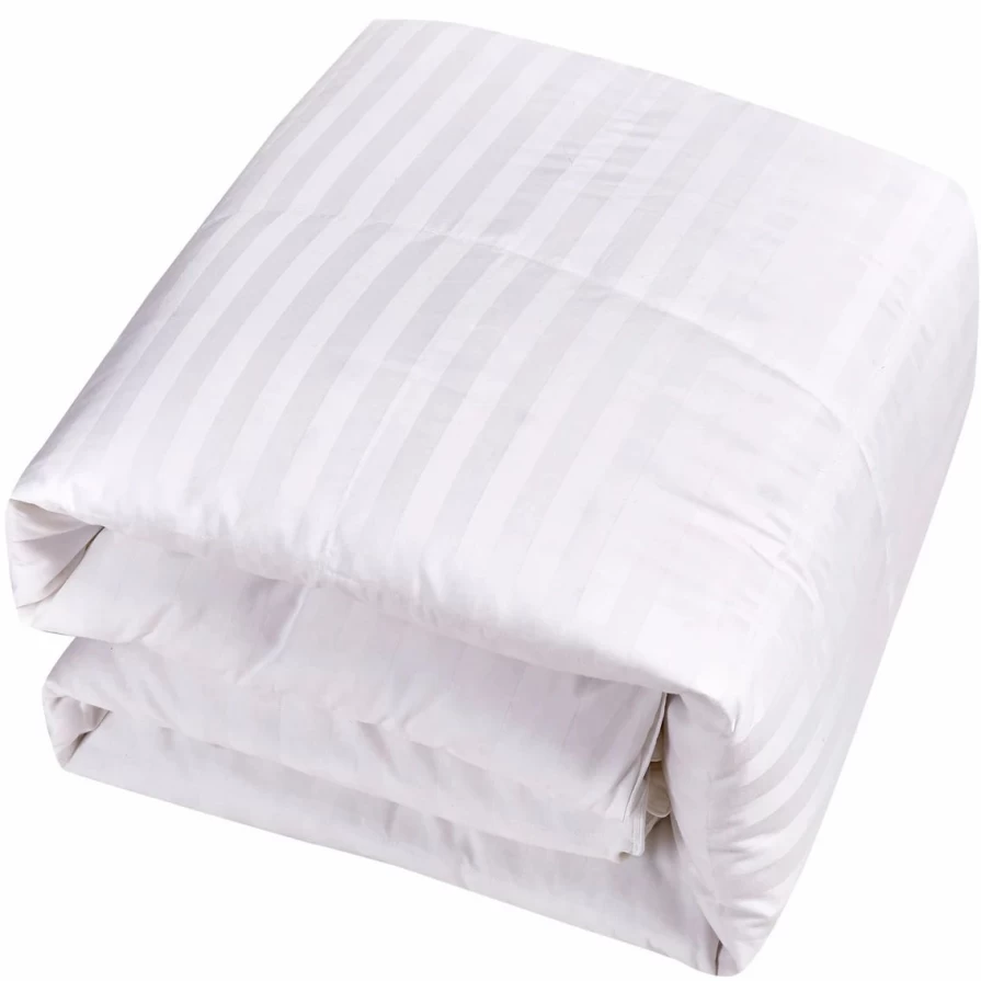 White Goose Down & Feather Comforter - 350 Thread Count Damask Cover - Blue Ridge Home Fashions