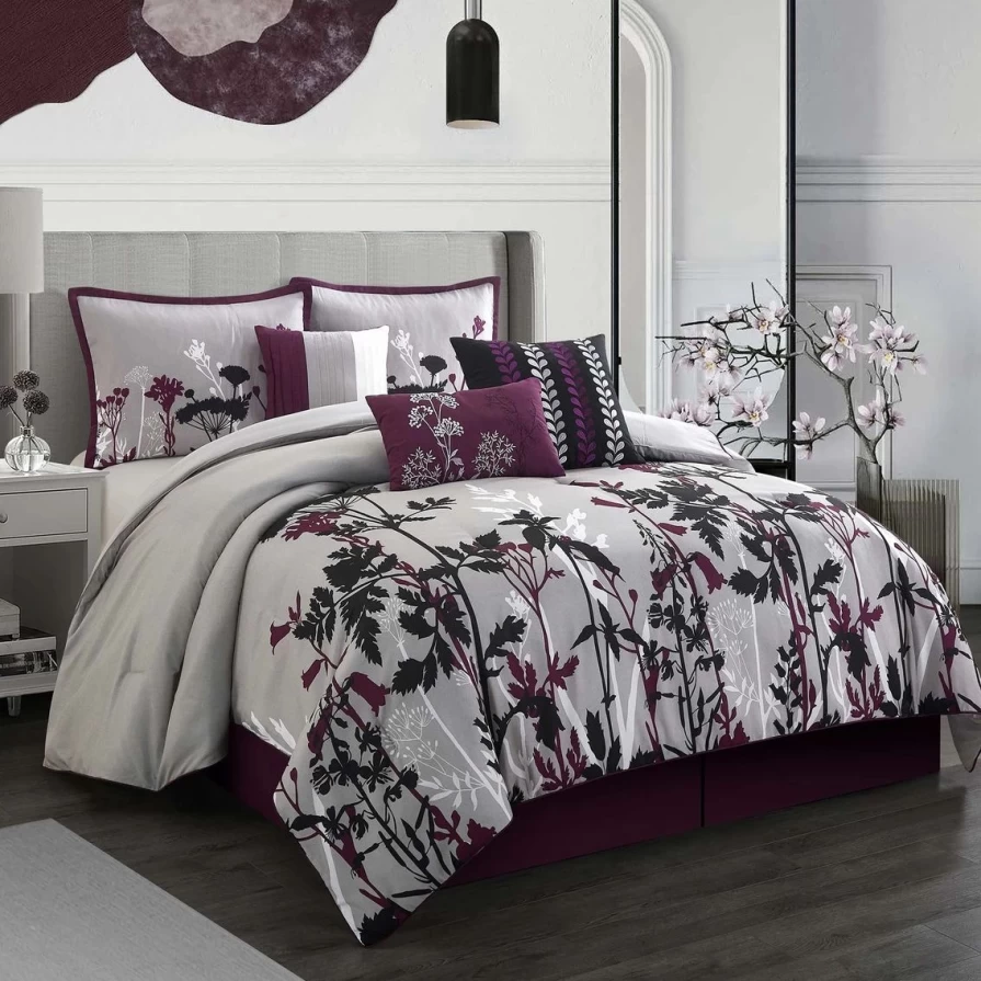 Purple 7-Piece Comforter Set by Nanshing America Inc – Wholesale Luxury Bedding Collection