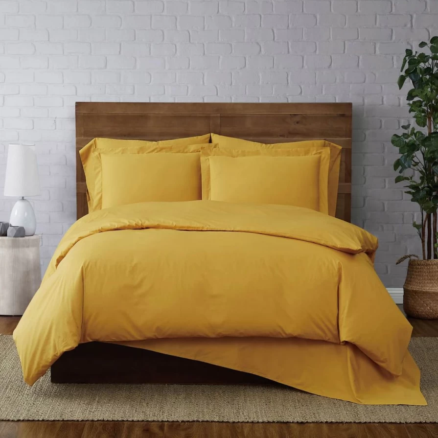 Brooklyn Loom 3-Piece 100% Cotton Percale Duvet Cover Set with Coupon