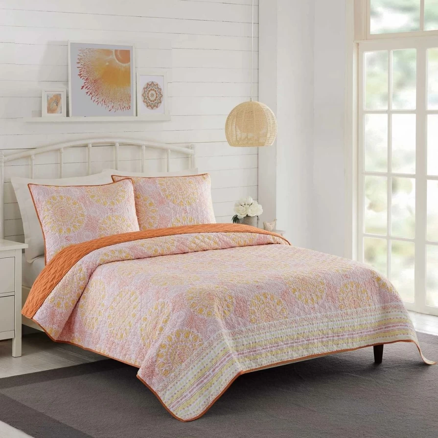 Jessica Simpson Yellow Medallion Quilt Set - Limited Time Flash Sale