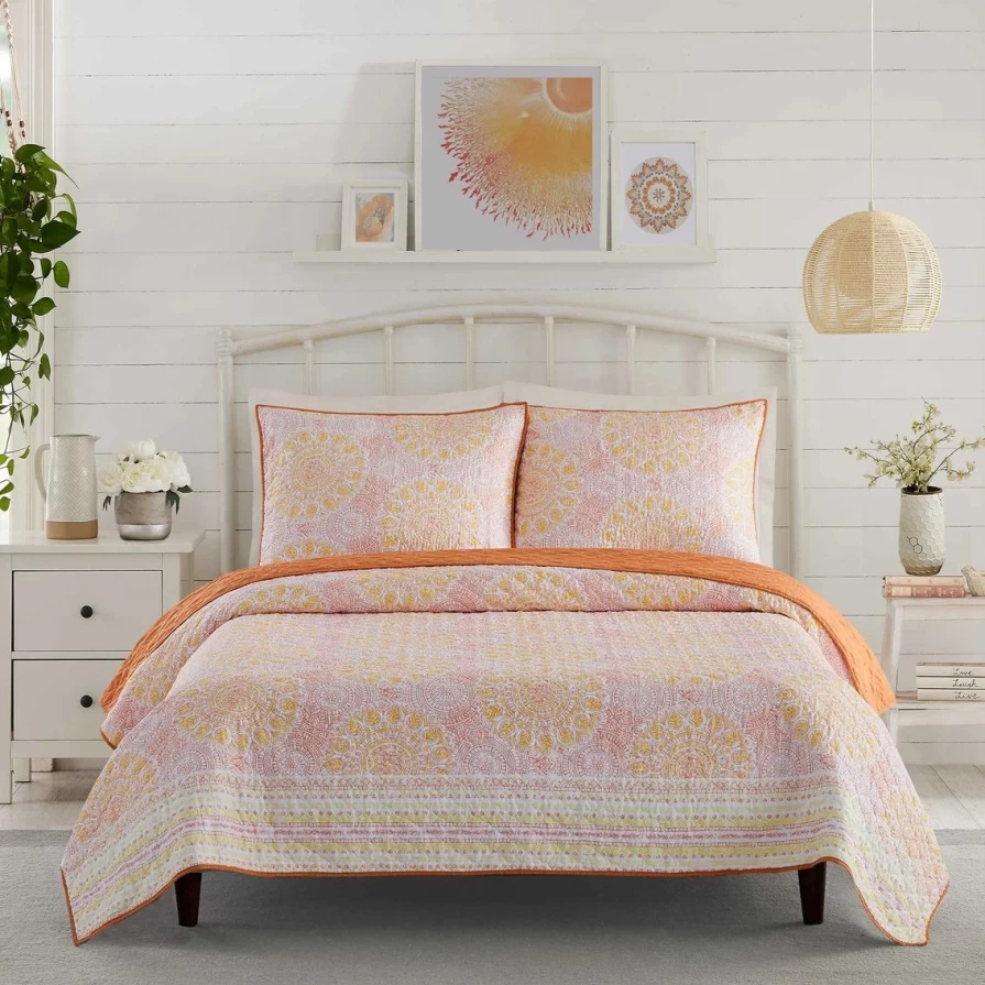 Jessica Simpson Yellow Medallion Quilt Set - Limited Time Flash Sale