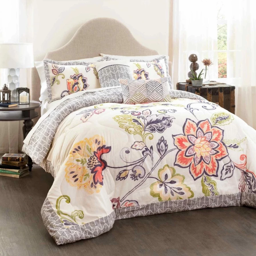 Lush Decor Aster 5-Piece Quilted Comforter Set - Premium Bedding Collection