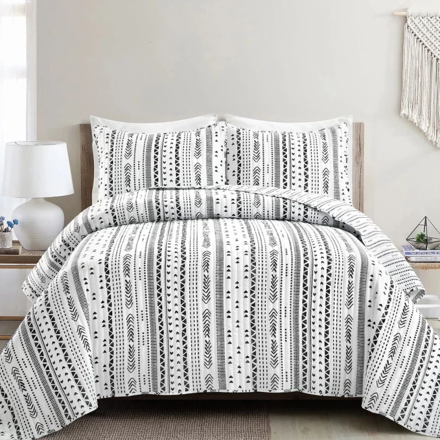 "Hygge Stripe Quilt Set - 3 Piece Cozy Bedding Collection"