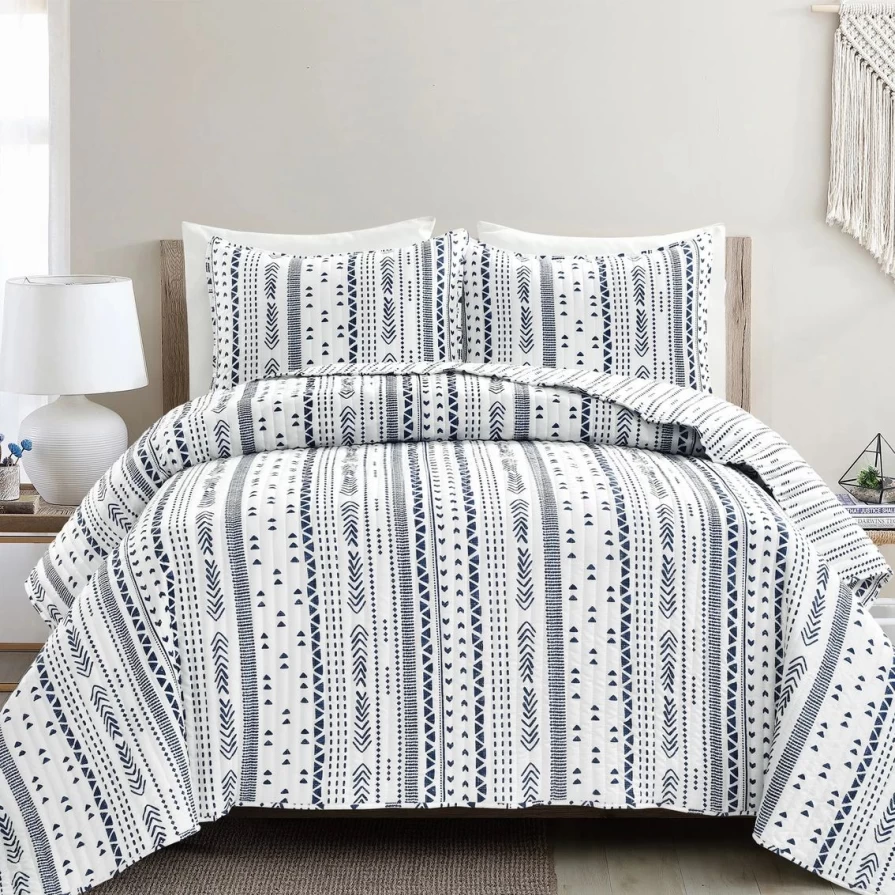 "Hygge Stripe Quilt Set - 3 Piece Cozy Bedding Collection"