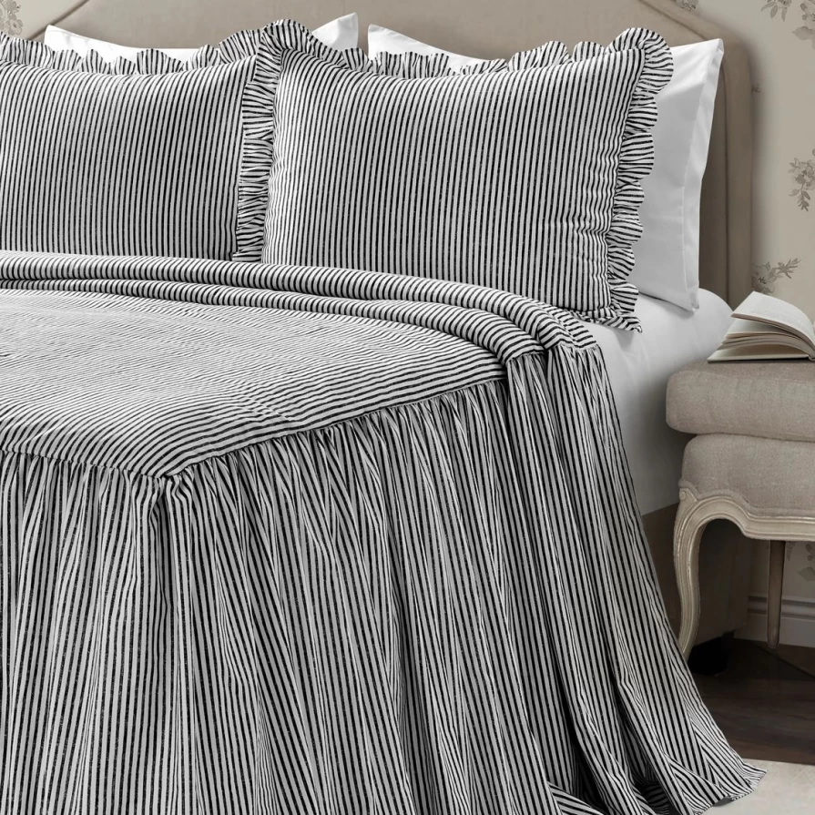 Lush Decor 3-Piece Ticking Stripe Bedspread Set - Outlet Collection