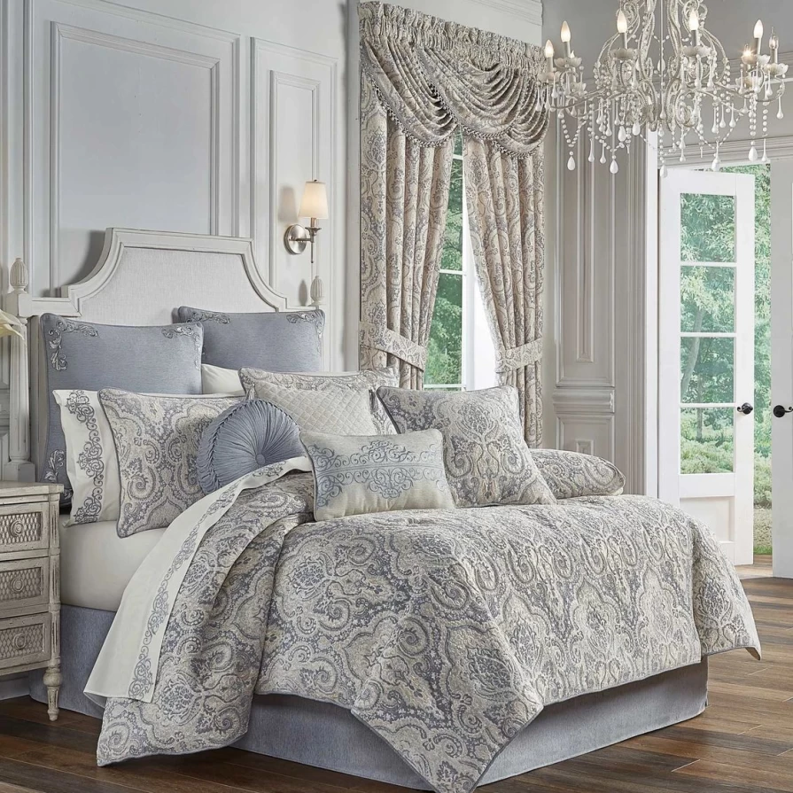 Luxury J. Queen New York Aidan 4-Piece Comforter Set - Soft Spa Bedding Collection