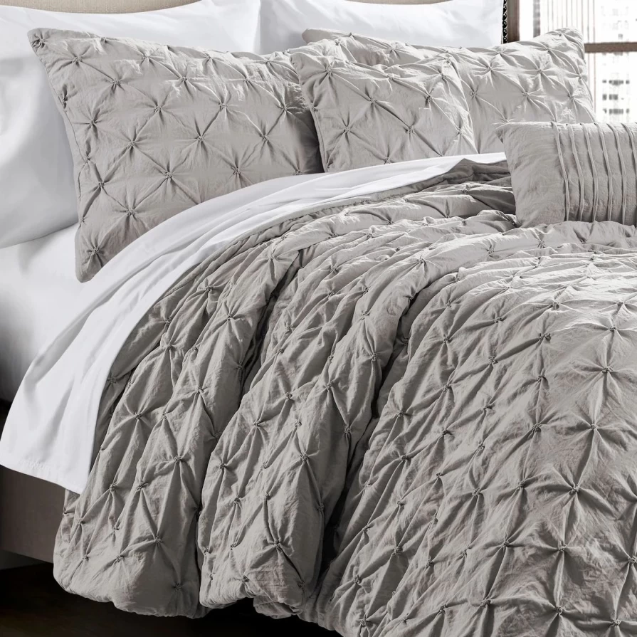 Lush Decor Ravello 5-Piece Pintuck Comforter Set - Luxury Bedding Collection