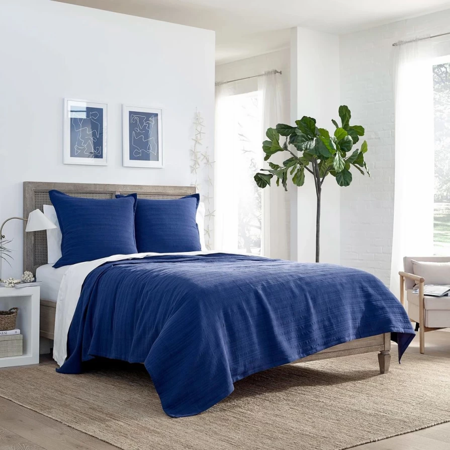 Southern Tide Harbor Town Coastal-Themed Reversible Coverlet Bedspread