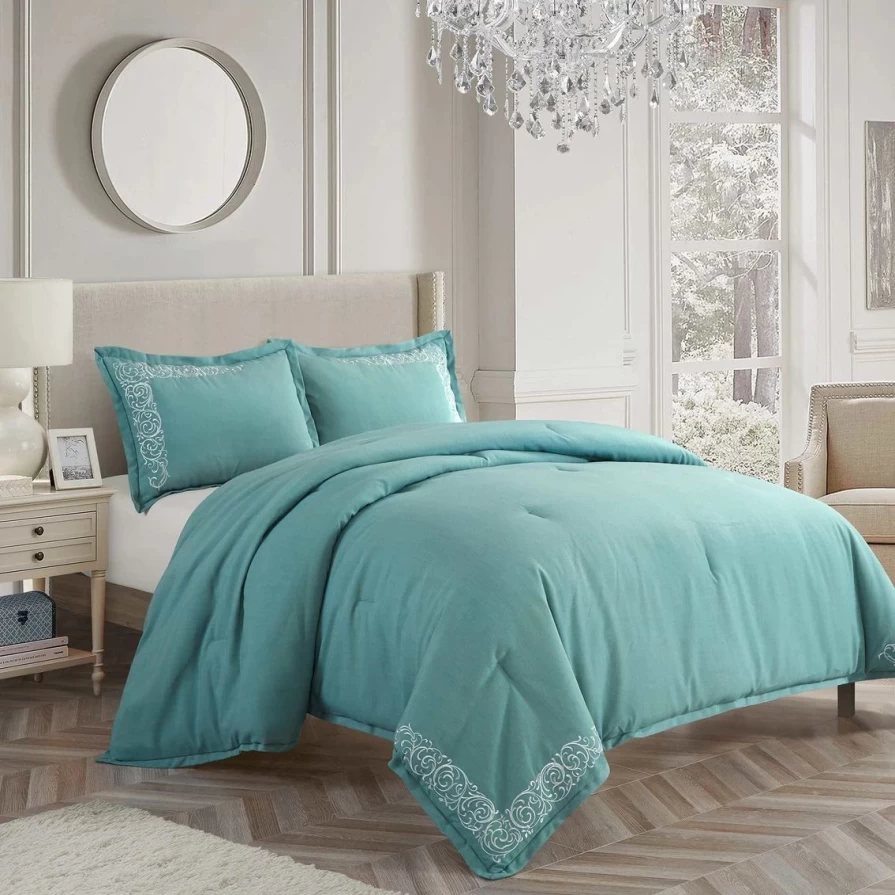 "Nanshing Somerset 3-Piece Comforter Set in Aqua – Best Reviews & Quality by Nanshing America Inc"